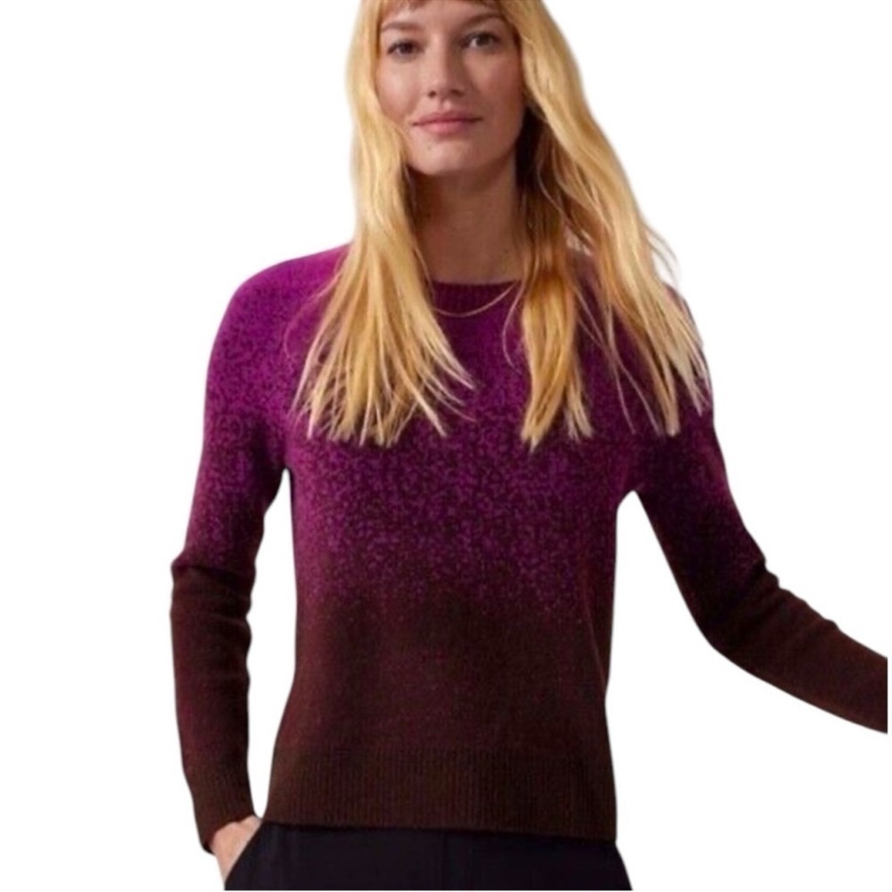 Athleta Hawthorn Ombre Merino Extra Fine Wool Blend Crew Neck Sweater Size Small
